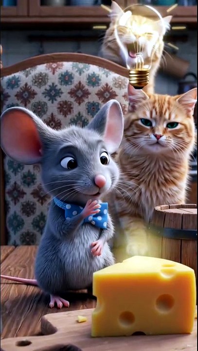 Cat Sets a Cheese Trap... But Gets Tricked Instead! 😂🐭🧀 #Shorts #cat #purestory #catandmousegame