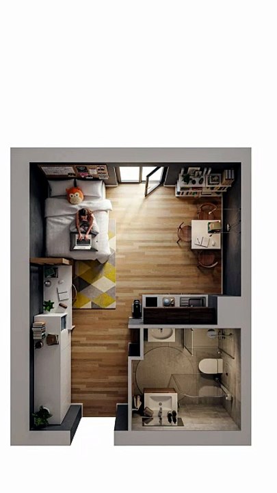 Plan d’appartement studio 25m2