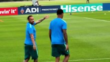 Neymar e Paquetá brincam com jornalistas sobre ‘bom dia’: ‘Só tem Endrick aqui?’