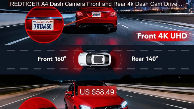REDTIGER A4 Dash Camera Front and Rear 4k Dash Cam Drive Reco... Amazing Value 2026 | Must Have!