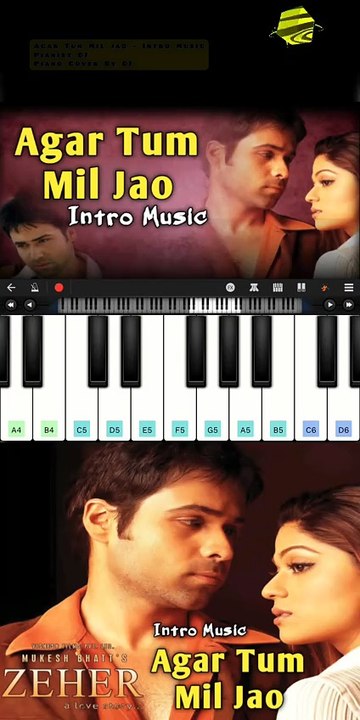 Agar Tum Mil Jao - Intro Music | Piano Cover By DJ | Pianist DJ | Walk Band