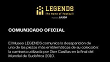 Desaparece la camiseta de Iker Casillas del Mundial 2010 del Museo Legends