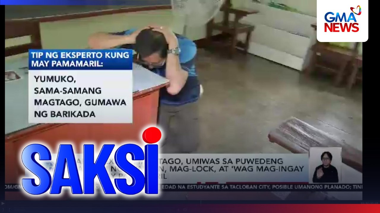 Safety expert: magtago, umiwas sa puwedeng daanan ng gunman, mag-lock, at 'wag mag-ingay kung may pamamaril | Saksi