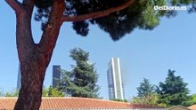 Humo del incendio de una de las Cuatro Torres en Madrid