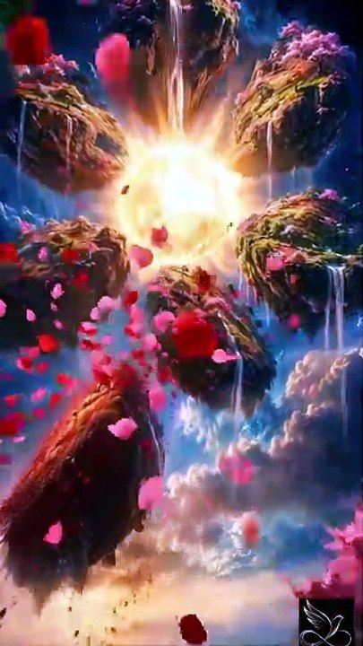 Flower Islands Orbiting a Golden Sun  Fantasy Film
