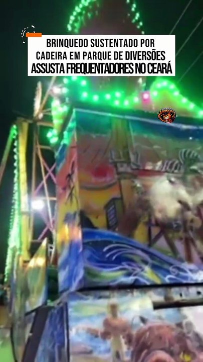 Brinquedo sustentado por cadeira em parque de diversões assusta frequentadores no Ceará