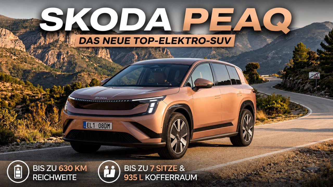 Skoda Peaq: Großes E-SUV mit bis zu 935 Litern Kofferraum