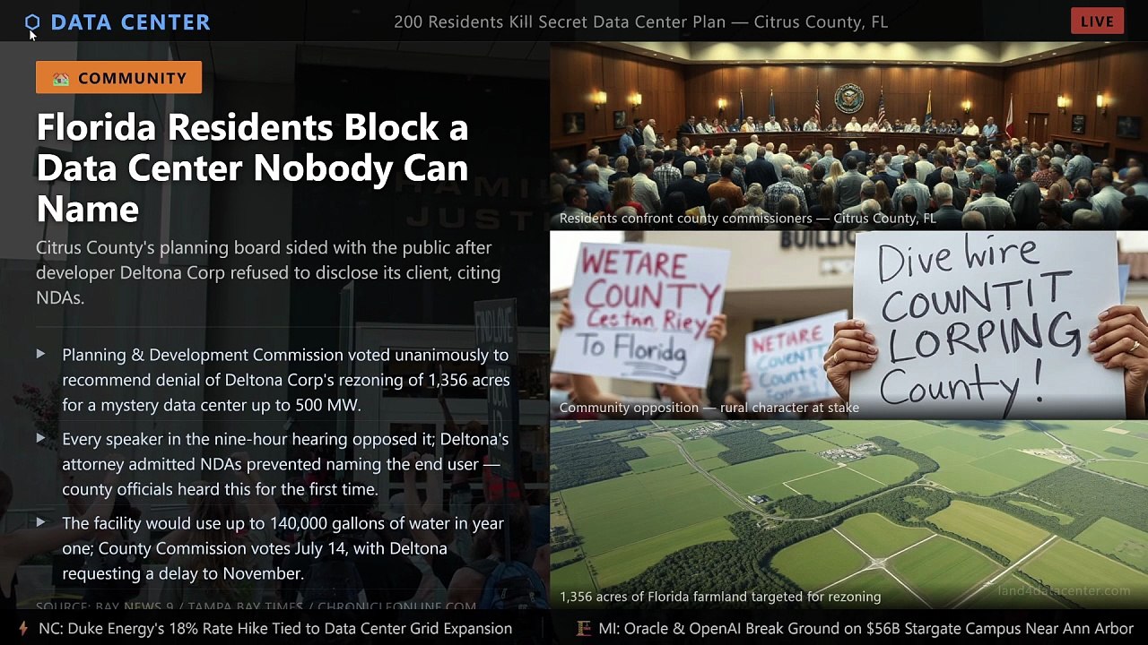 Florida Voted NO on a Data Center Nobody Is Allowed to Name