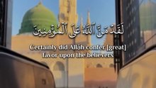 ﴿ لَقَد مَنَّ اللَّهُ على المؤمِنِينَ إِذ بَعث فيهم رَسُولًا مِن أَنفُسِهم يَتلُو علَيهِمْ آياتِهِ ﴾