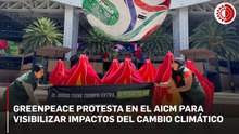 Greenpeace protesta junto a ‘Trionda’, el balón del Mundial 2026, para visibilizar impactos del cambio climático