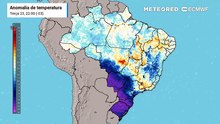 Terça-feira, 23 de junho: previsão de anomalia de temperatura