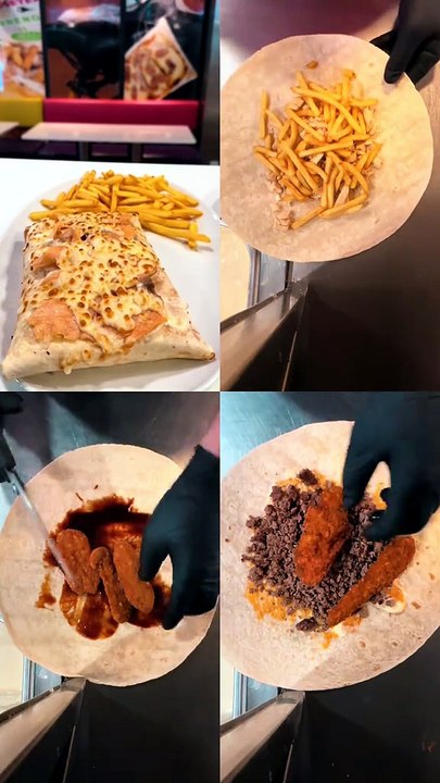 How to build a loaded French Taco #streetfood #snack #BR3 #Tacos #Frenchfood