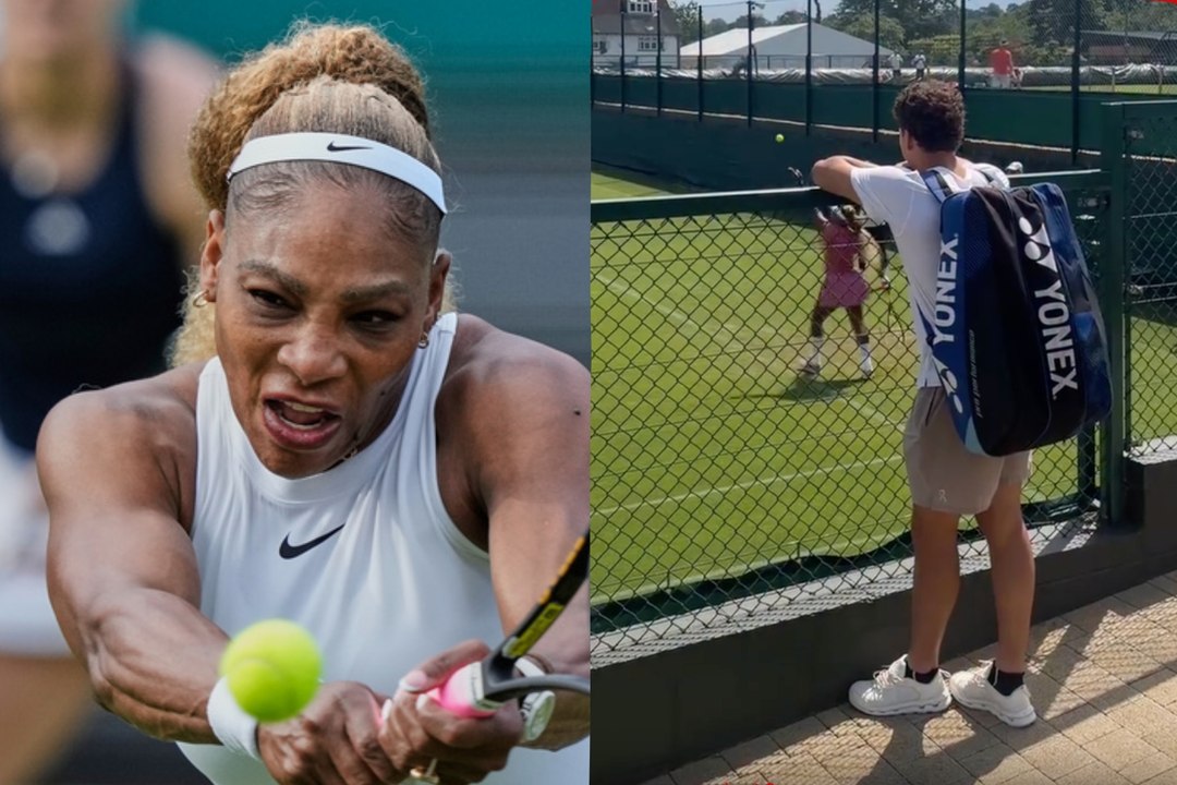 Ben Shelton observa a Serena Williams entrenar en Wimbledon