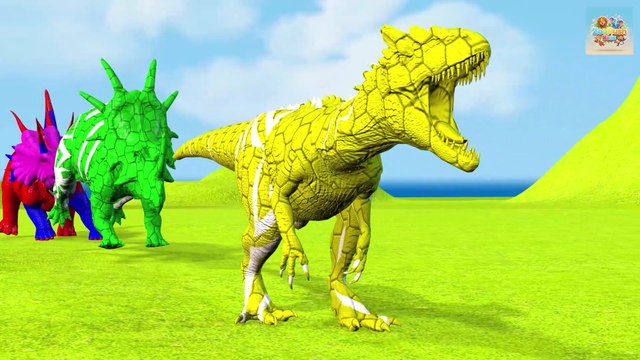 Teaser Paint Animals Dinosaur T Rex Triceratops Velociraptor Cartoon Fountain Crossing Animal Cartoon