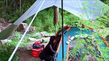 🏕️ Solo Camping in the Wilderness   Tent Setup, Camp Cooking & Relaxing Creek Sounds ASMR