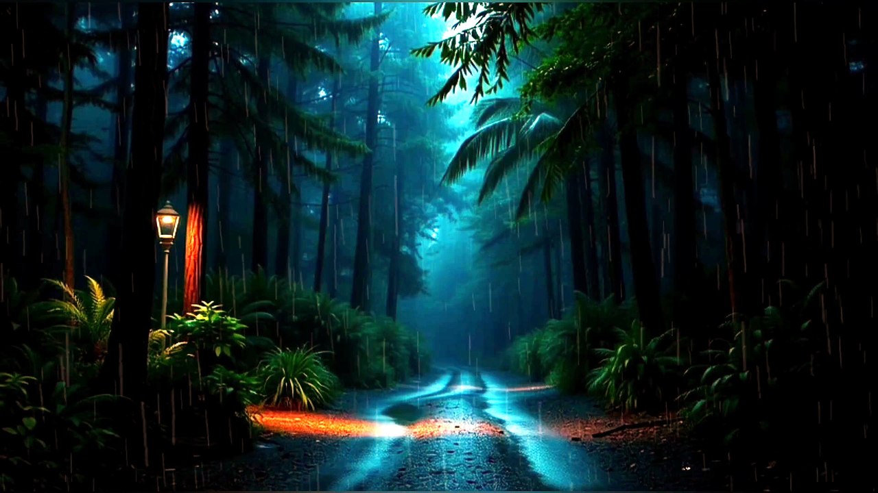 Sleep in 5 Minutes with Calming Forest Rain Sounds 💙 💤 Your Brain Will Thank You #rain #relax #deepsleep #trending #viral