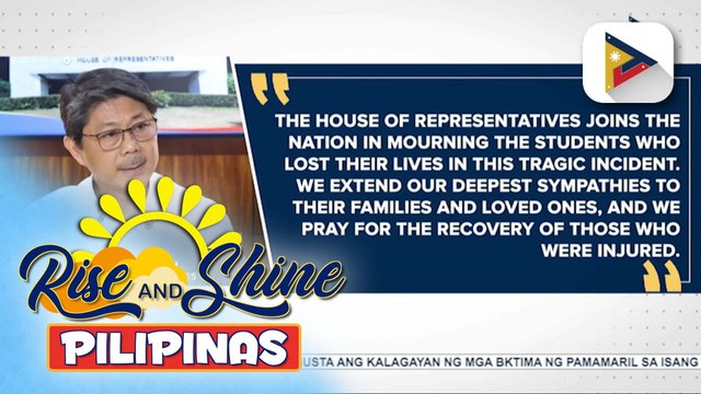 Kamara, nagpaabot ng pakikiramay sa mga biktima ng insidente ng pamamaril sa loob ng isang paaralan sa Tacloban City