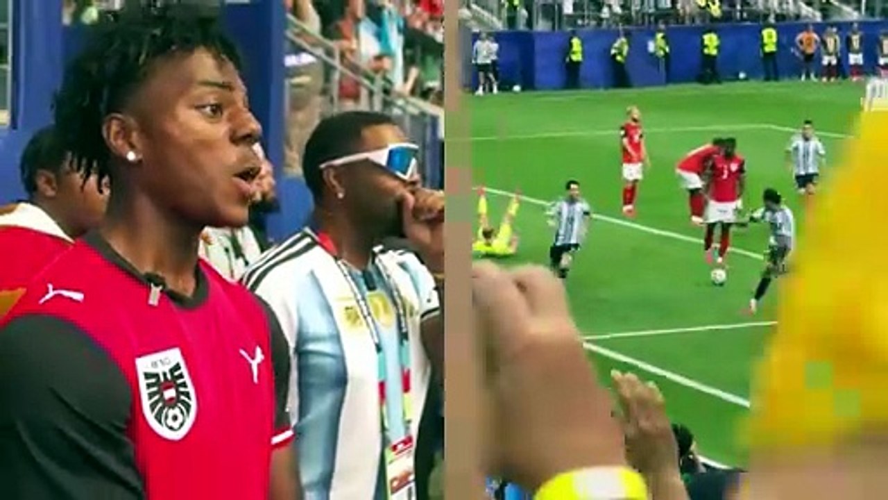Ishowspeed's reaction to MESSI setting new World Cup record vs Austria