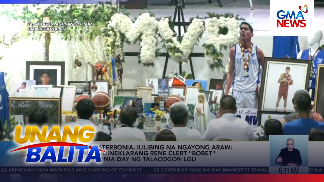 Rene Baterbonia, ililibing ng ngayong araw; June 8, idineklarang Rene Clert "Bobet" Baterbonia Day ng Talacogon LGU | Unang Balita
