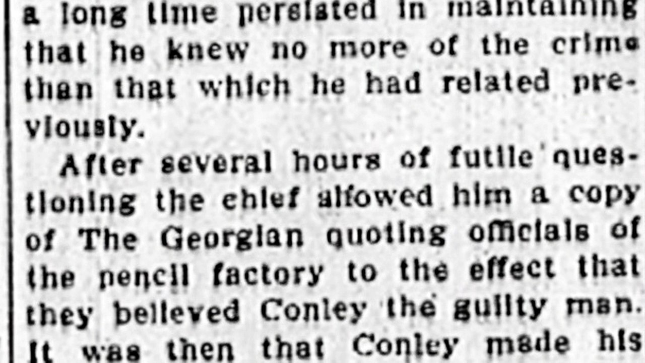 Saturday, 31st May 1913 Silence of Conley Put to End by Georgian