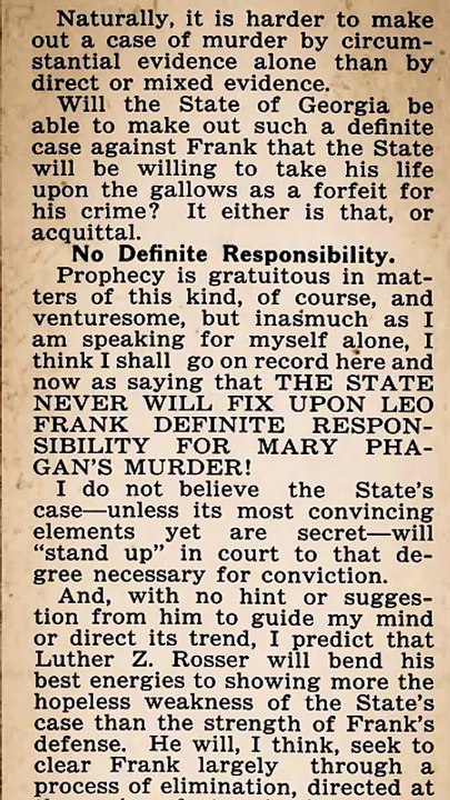 Sunday, 1st June 1913 Conley is Unwittingly Friend of Frank, Says Old Police Reporter