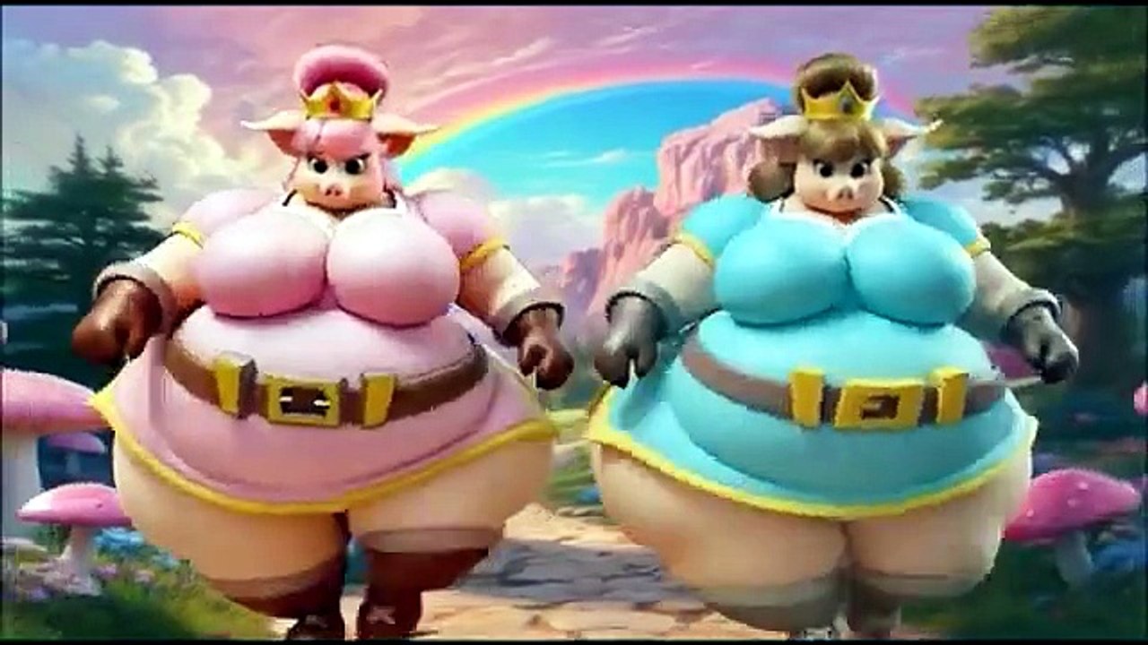 Mar 2, 2026 princess piggy player one and princess piggy player two. AI generated