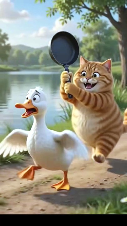 Cat vs Duck 😂🐱🦆  Unexpected Ending!