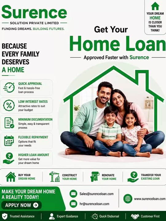 Home Loan in Patna, Delhi, Noida, Gurugram & Faridabad | Quick Approval | Surence Solution Private Limited