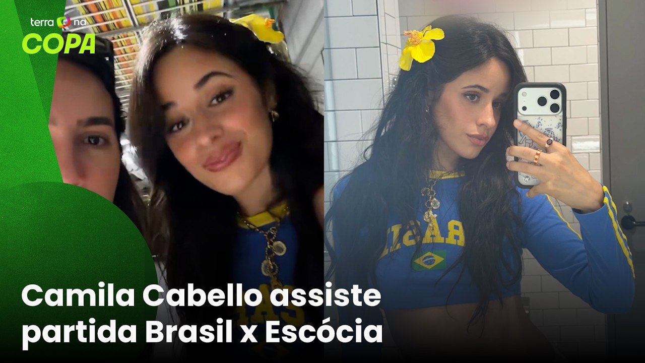 Camila Cabello surge na torcida brasileira durante jogo Brasil e Escócia