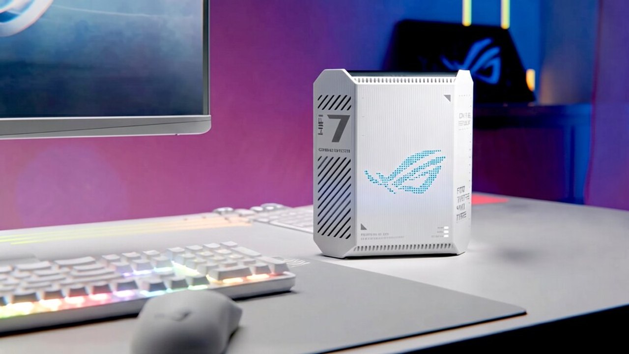 Der wlan-router, der aussieht wie ein mini-pc und extra anschlüsse für das gaming hat: asus rog strix gs-be7200 vorgestellt