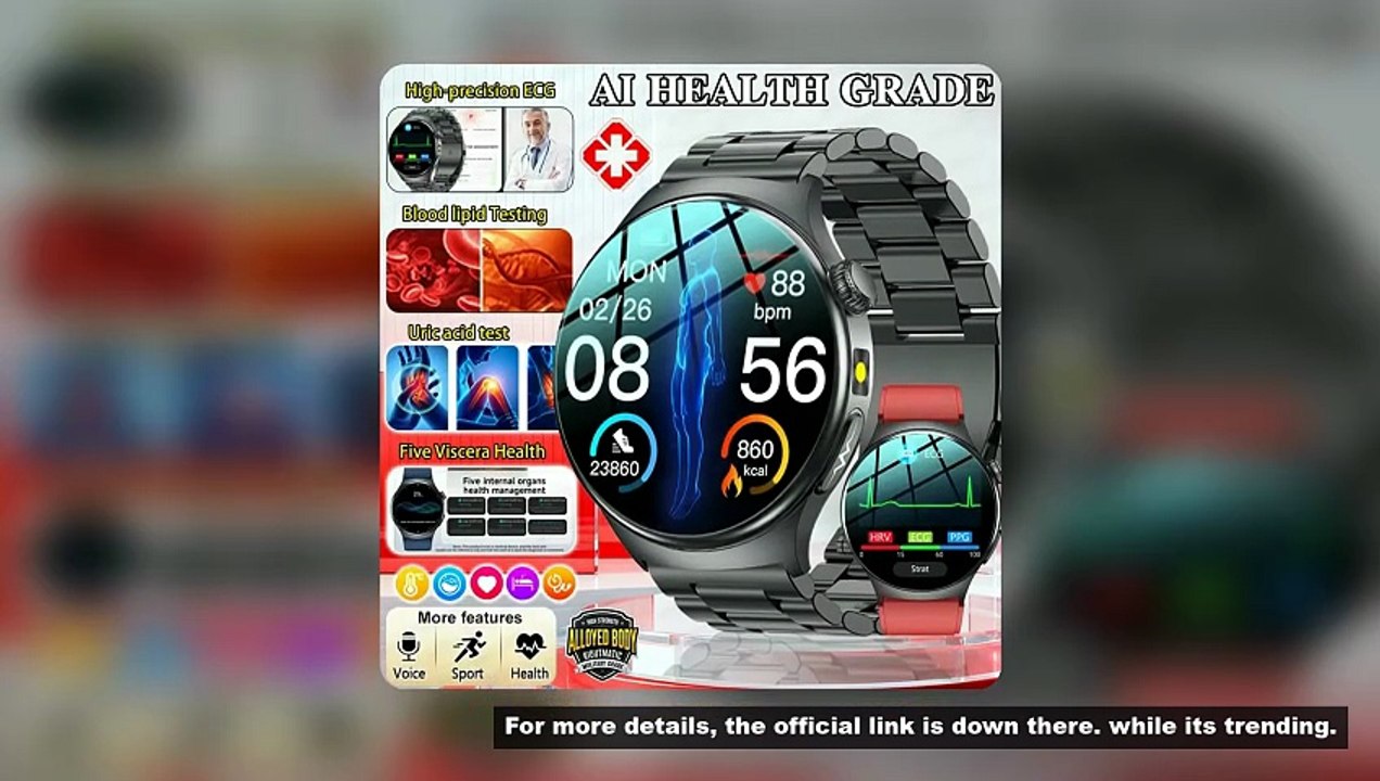 2026 New GUHUAVMI ECG Organs Smart Watch Viscera Monitor Clock Men Blood lipids Uric acid Body Analy