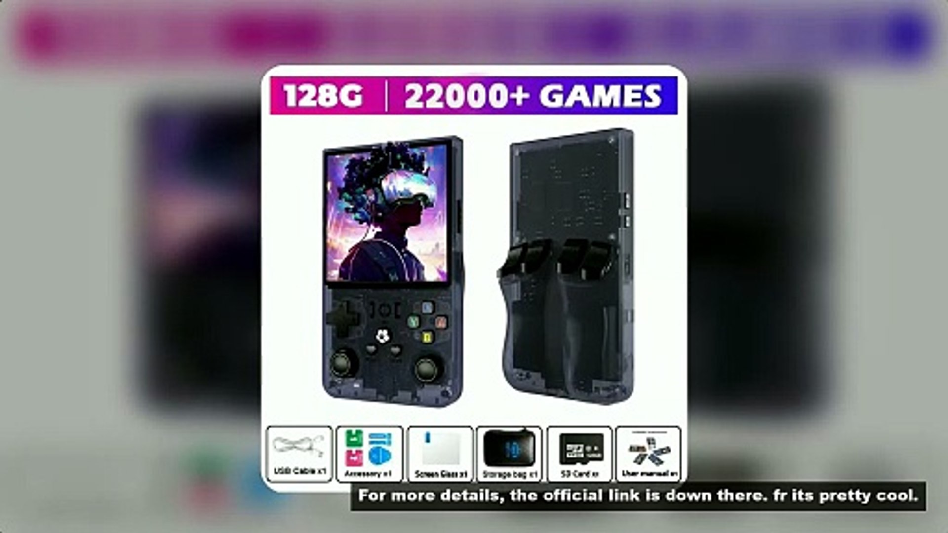 ⁣WDYQJE Gaming Console Handheld R36MAX Retro Handheld Game Console Linux System 4'' IPS Scr