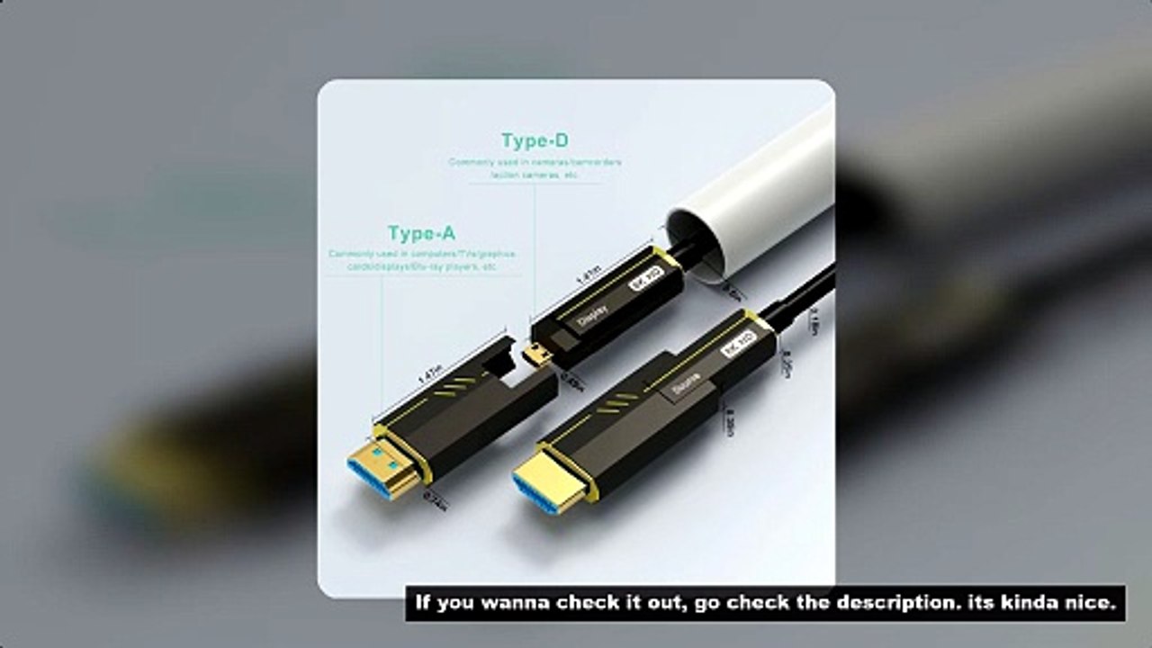 8K HDMI 2.1 Cable Fiber Optic 8K 60Hz 4K 120Hz Industrial Grade Optical Fiber Cable Micro HDMI To HD