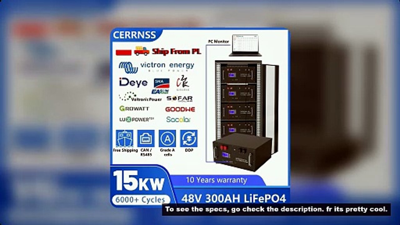 LiFePO4 48V 300AH 200AH 100AH Battery Pack 51.2V 15KW Lithium Solar Battery Rechargeable Battery 600