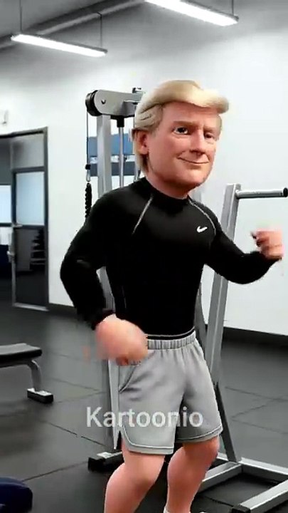 🏋️ Trump's Gym Secret EXPOSED! 😂 Fake Muscles Shock Everyone  Kartoonio Fitness