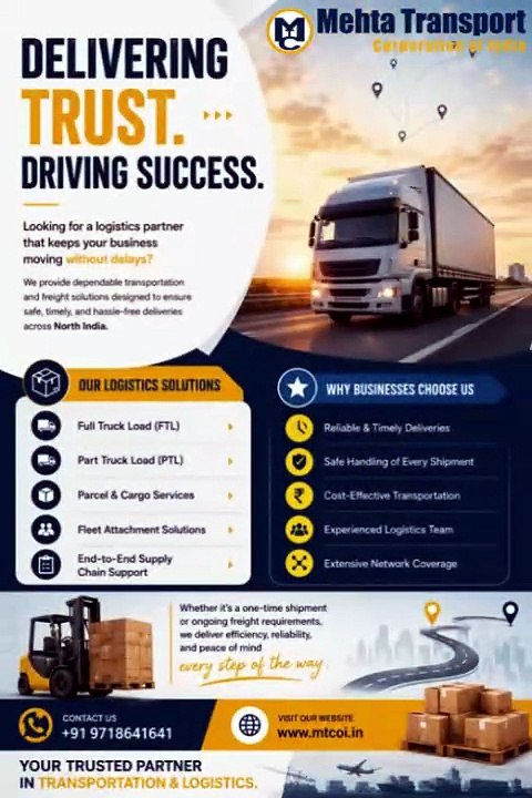 Expert Logistics and Freight Services Across India | Mehta Transport
