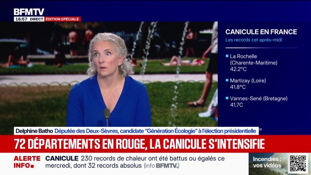 Canicule: Ce qui me frappe, c'est l'improvisation totale et la faute professionnelle du gouvernement , affirme Delphine Batho, députée des Deux-Sèvres
