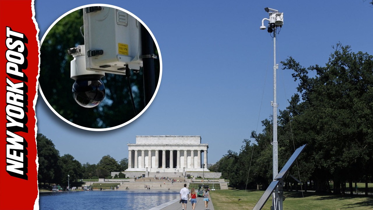 New surveillance equipment appears around reflecting pool