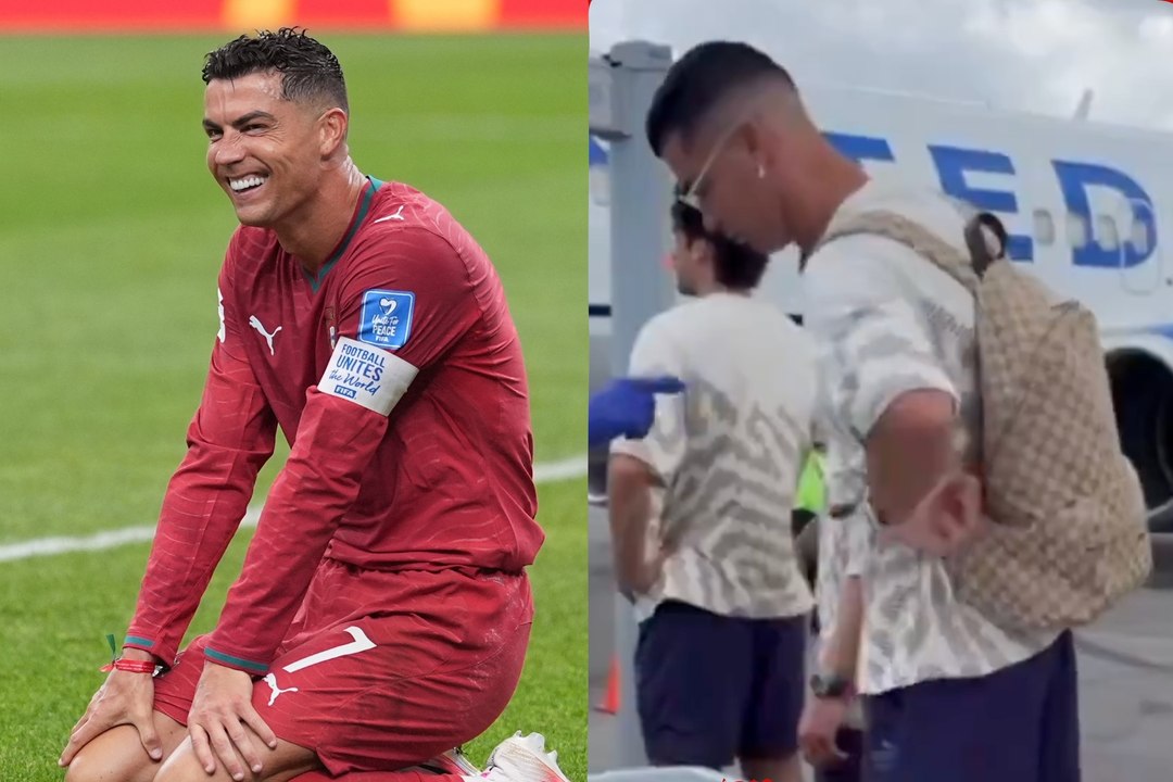 La sutil reacción de Cristiano Ronaldo cuando seguridad le pidió revisar sus bolsos