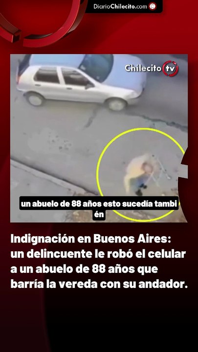 Indignación en Buenos Aires: un delincuente le robó el celular a un abuelo de 88 años que barría la vereda con su andador.