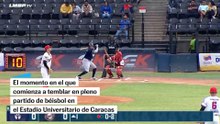 Momento exacto en que el sismo sacudió el Estadio Universitario de Caracas