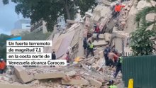 Edificios y viviendas derrumbadas en Caracas tras el terremoto