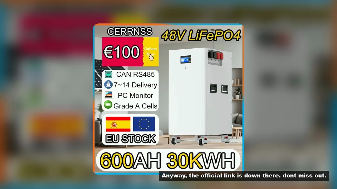 LiFePO4 48V 600AH 30KW Battery Pack 51.2V 100AH 300AH Lithium battery With 16S 200A Smart BMS 10000+