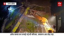 संभल के कसेरवा में मुस्तफा कादरी मस्जिद पर चला बुलडोज़र