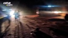 Acidente com três caminhões deixa motorista ferido na BR-158 entre Pato Branco e Coronel Vivida