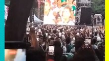 l Himno Nacional se escucha en el Ángel de la Independencia cantado por cientos de aficionados