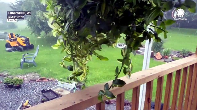 Gusty storms wallop Wisconsin with hail and heavy rain