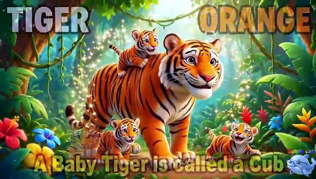 Cat Family & Their Babies 🐱🦁 Cat Lion, Tiger, Leopard, Cheetah, Snow Leopard | Animal Names for Kids