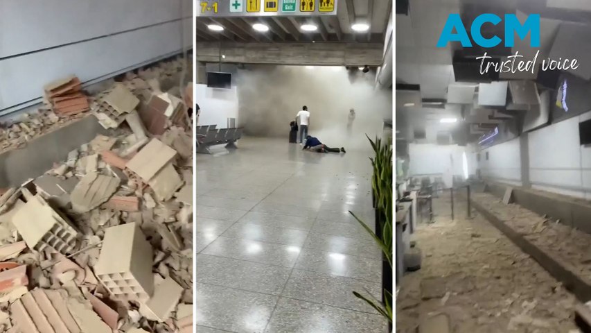 Travellers scramble through airport as multiple earthquakes hit Venezuela