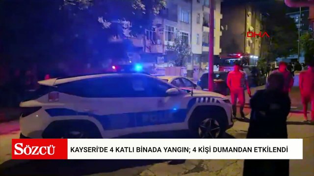 Kayseri'de 4 katlı binada yangın; 4 kişi dumandan etkilendi